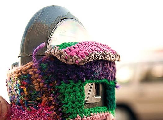 Yarnbombing: Taking Over Downtown Sioux Falls.