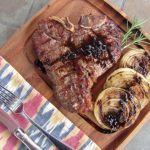 Grilled Steak and Onions with Balsamic Rosemary Sauce