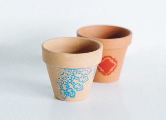 Spray Painted Flower Pots