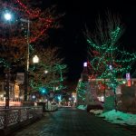 Downtown Rapid City with the Christmas lights.